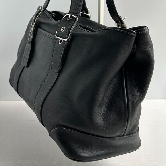 Coach Black Leather Slouch Satchel Shoulder Bag - Picture 6 of 10